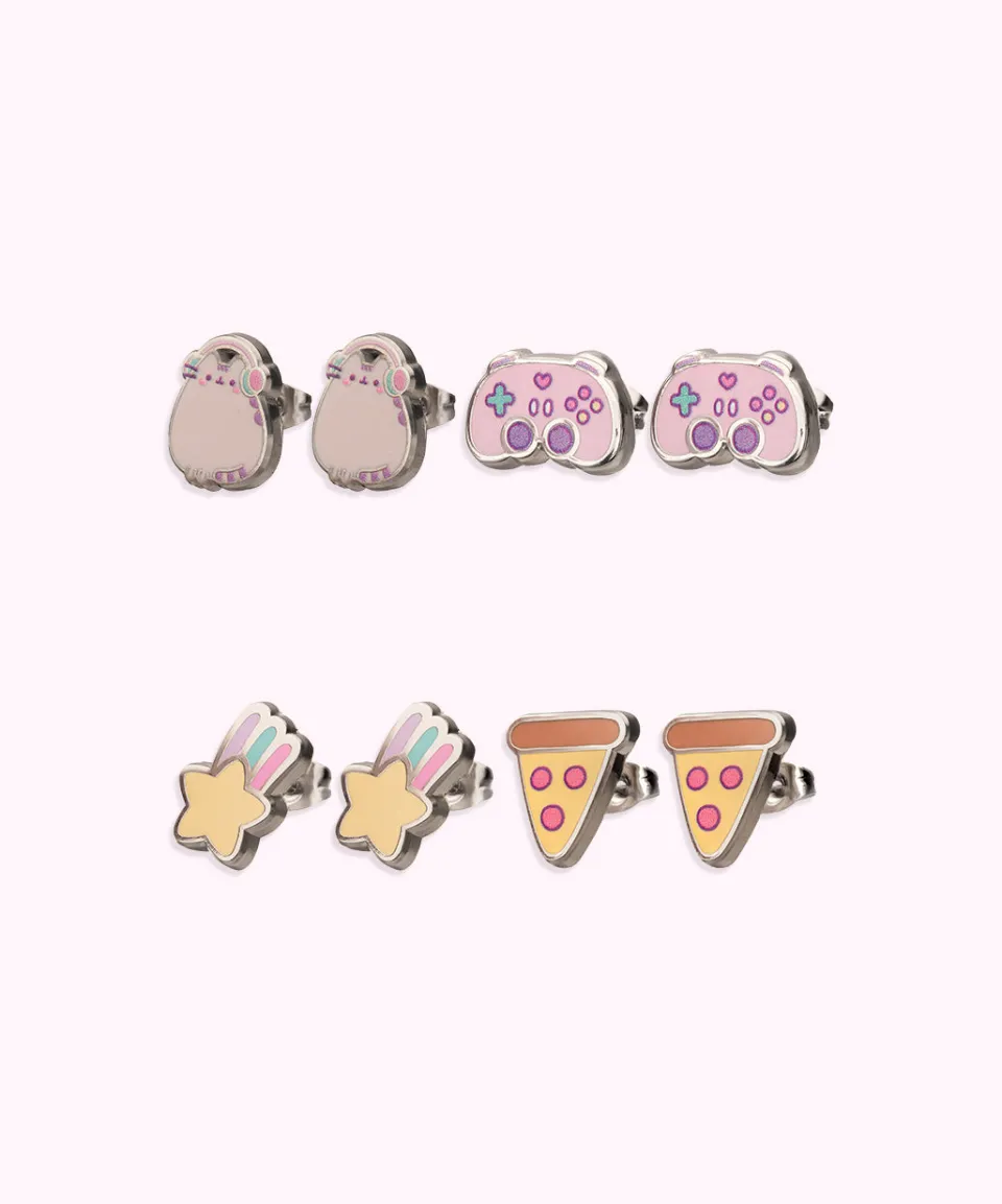 gaming_pusheen_pack_stud_earrings_set_2.webp Cheap Gaming 4-Pack Stud Earrings Set Jewelry | Gaming