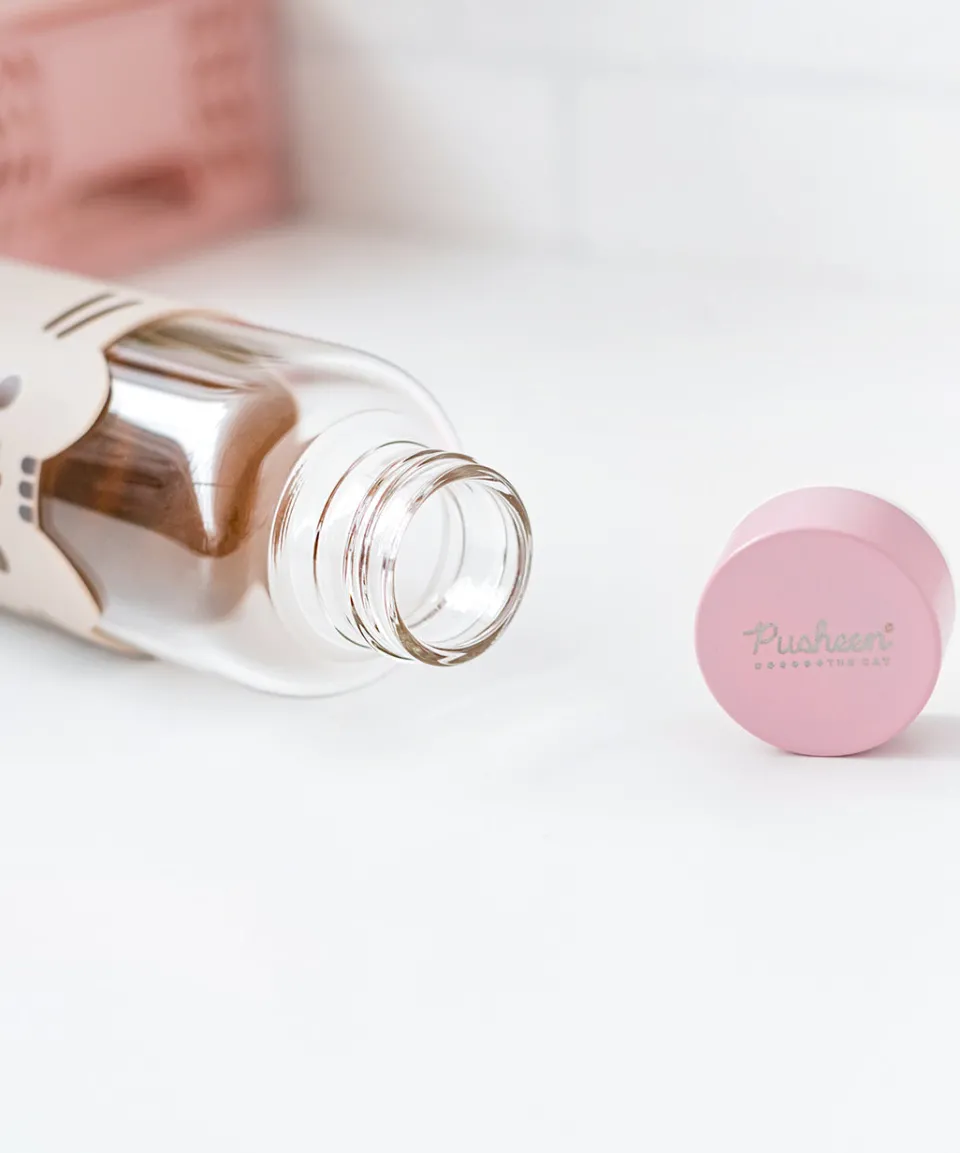 pusheen_glass_water_bottle_2.webp Flash Sale Glass Water Bottle Kitchen & Pet