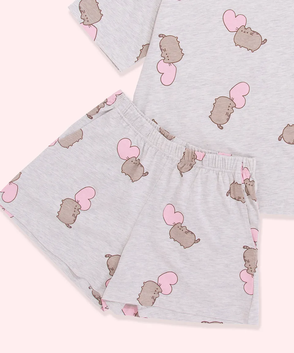 pusheen_hearts_pajama_set_7.webp Clearance Hearts Pajama Set Ladies | Lounge & Sleep