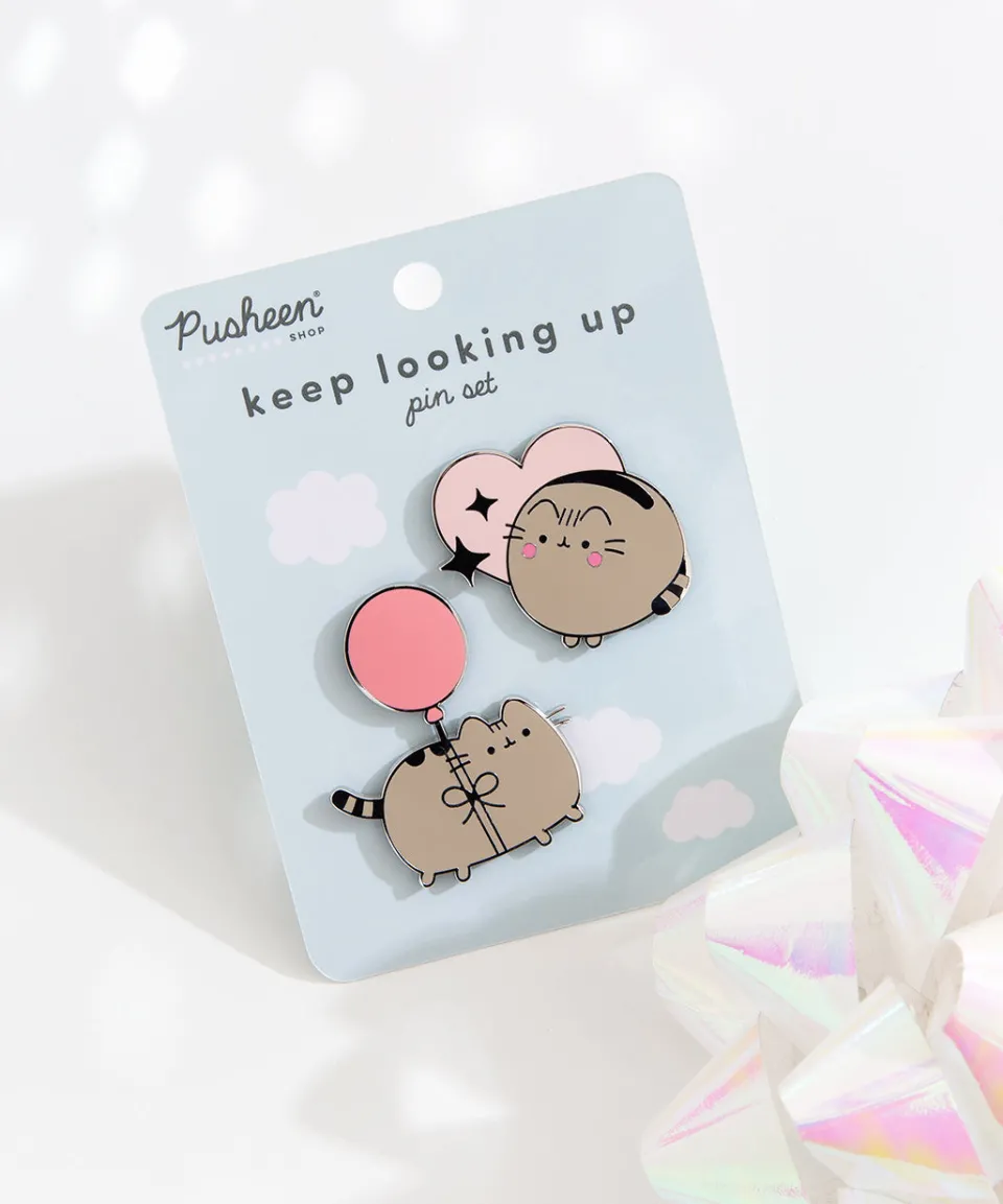 pusheen_keep_looking_up_pin_set_3.webp Clearance Keep Looking Up Pin Set Pins & Keychains