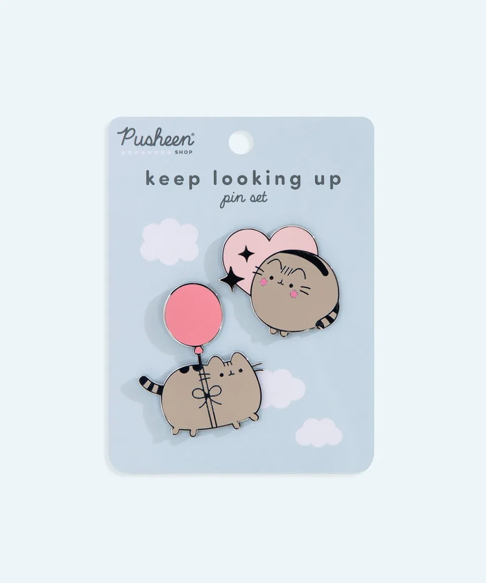 pusheen_keep_looking_up_pin_set_4.webp Clearance Keep Looking Up Pin Set Pins & Keychains