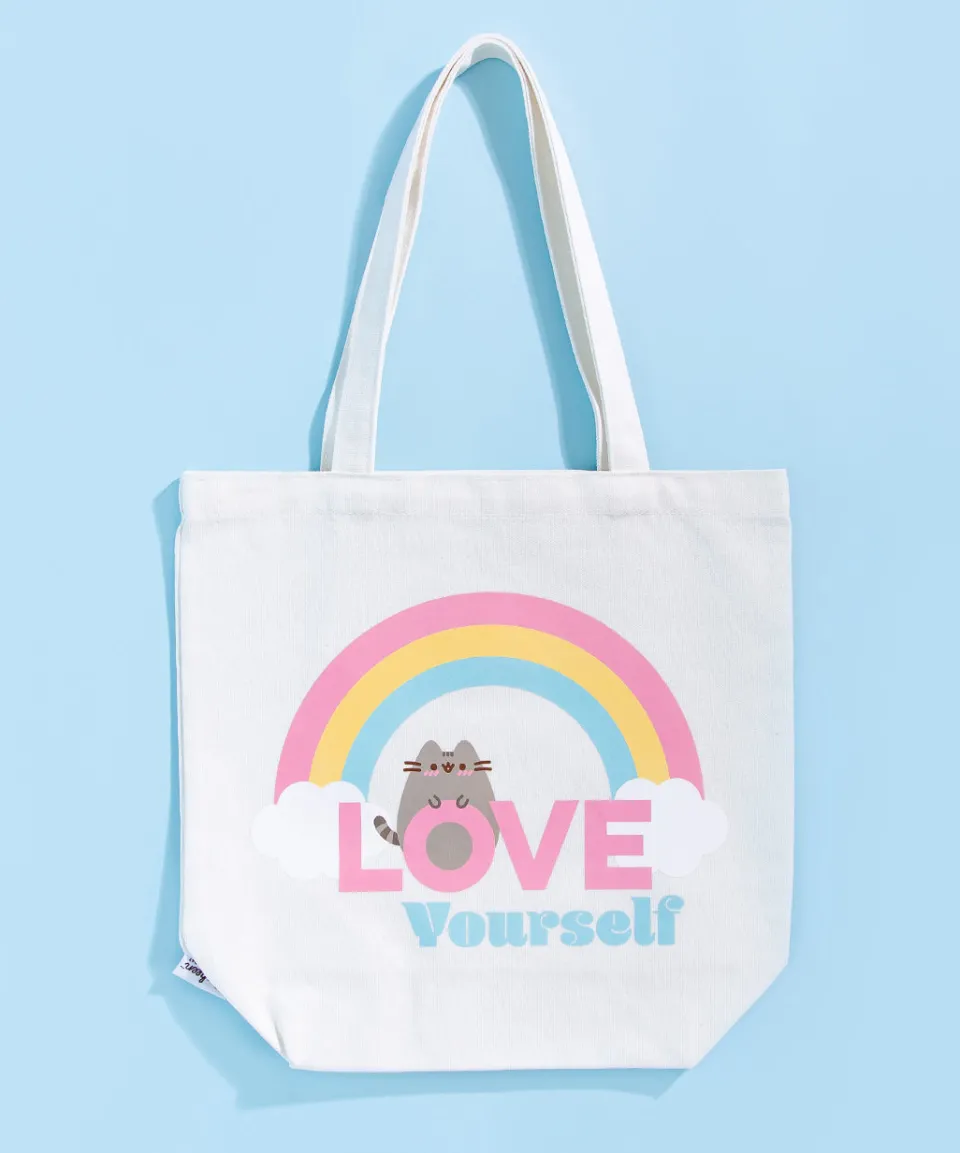 pusheen_rainbow_tote_bag_2.webp Fashion Rainbow Tote Bag Bags & Cases | Office & Tech