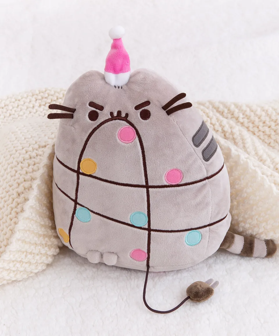 pusheen_with_christmas_lights_7.webp Cheap with Christmas Lights Plush & Squisheens